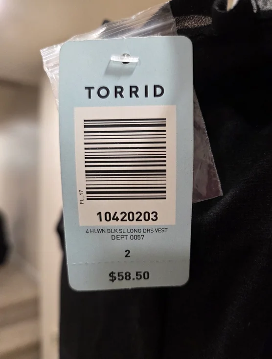 torrid Black Long Dress Vest with Sleek Silhouette - Picture 4 of 4